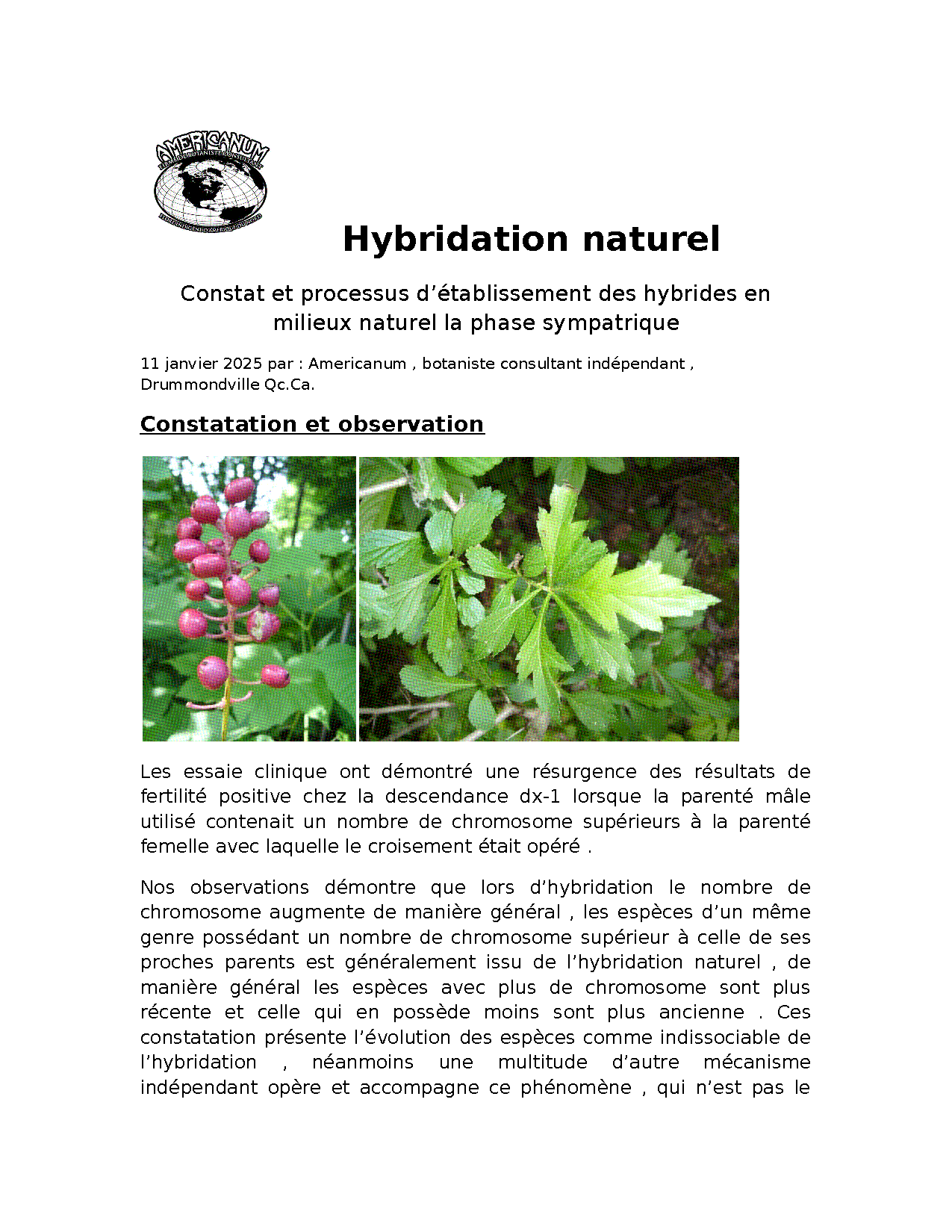 Aperçu Article 2 - Hybridation naturelle