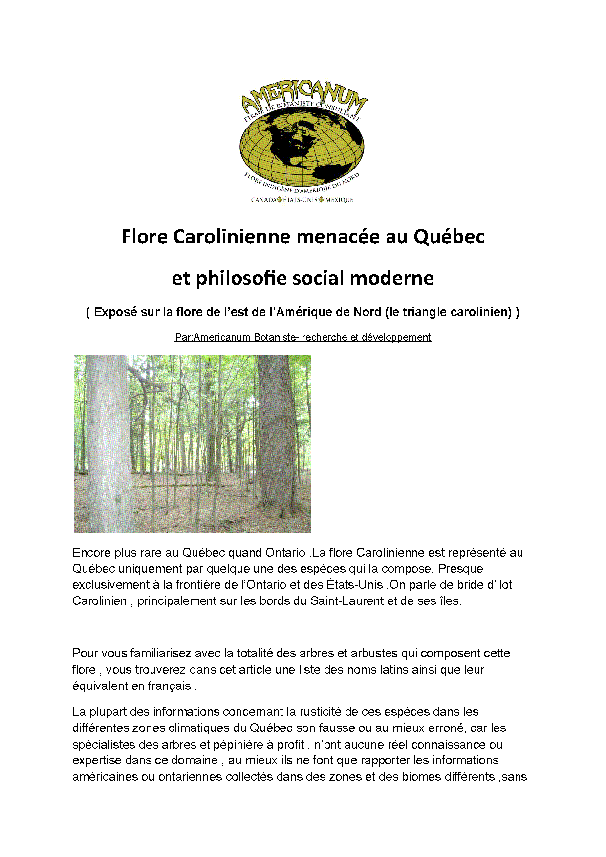 Aperçu Article 9 - Flore Carolinienne